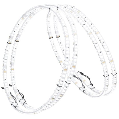 Ehaho 15.5" Super Bright Double Row Pure White Wheel Lights, Rim Light with Remote Control, IP68 Waterproof Wheel Ring Lights with Turn & Braking Signal Compatible with Various Trucks SUV Car（4PCS） - size: 4 Wheel-15.5" 2-Row Pure White