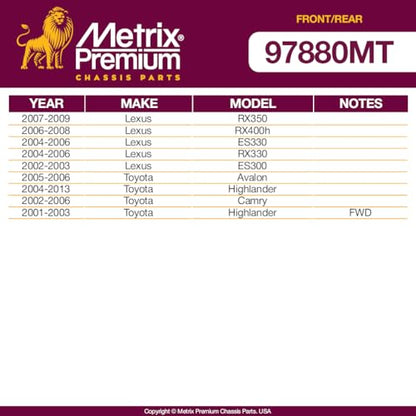 Metrix Premium Chassis Parts Sway Bar Stabilizer End Link Kit Fits RX400h - size: 97880MT