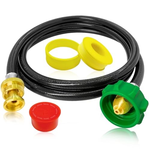 6FT Propane Hose Adapter for Weber Travelev Grill,1lb to 20lb Propane Tank Adapter for Weber Q/Gas Go-Anywhere Grills/Coleman Stove/Blackstone Griddle,Heater. - size: 6 ft for Weber Traveler/Weber Q Grill/Etc
