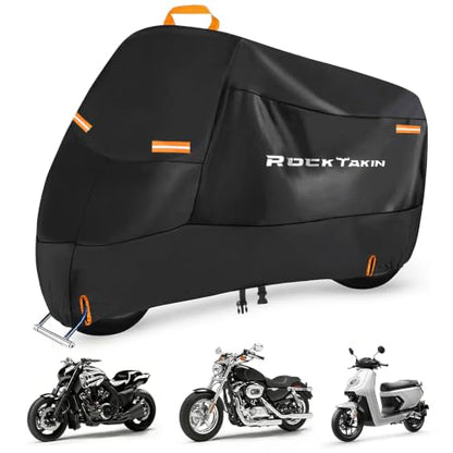 Motorcycle Cover Waterproof Outdoor 300D Motorcycle Cover 96" - size: 96"L x 41"W x 50"H