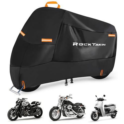 Motorcycle Cover Waterproof Outdoor 300D Motorcycle Cover 116" - size: 116"L x 43"W x 55"H