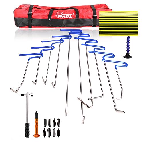 WHDZ Paintless Dent Repair Rods Set 24 Pcs Auto Body Dent Removal Tool Repair Line Board Dent Hammer for Hail Repair - color: 24PCS B