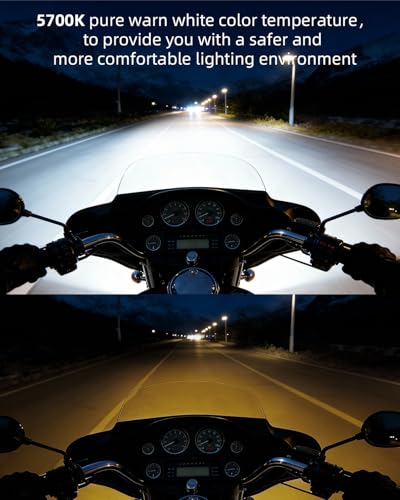 LX-LIGHT DOT Approved 270° LED Dual Headlight with High Low Beam Amber DRL Compatible with Road Glide 2003-2014, Black