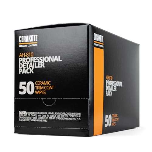 CERAKOTE Ceramic Trim Coat Black Plastic Restorer for Cars, 50 Wipes - size: 50x Trim Coat Wipes