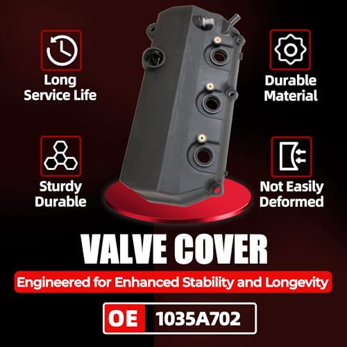 MITZONE Valve Cover Left Side Compatible with 2007-2009 Mitsubishi Outlander 3.0L Replace 1035A840 - color: 2007-2009 Outlander 3.0L Left Side