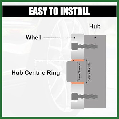 Motoforti 4pcs OD 73.1mm to ID 56.6mm Aluminum Alloy Car Hub Centric Rings Wheel Bore Center Spacer Long-Lasting