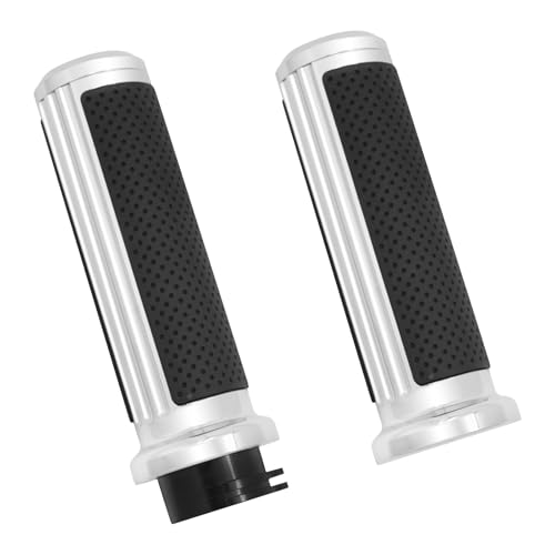 1 Inch Cable Throttle Handlebar Grips Motorcycle Hand Grips - color: #3 Chrome