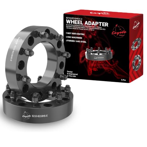 Wheel Accessories Parts 2 Pcs Steel Wheel Spacers Adapters 8 on 210mm 8x210mm 2.00 Thick 154.2mm Hub M14x1.5 14x1.5 Thread Stud Fits Chevrolet Silverado GMC Sierra 3500HD (Dually) - size: No Lip, style: 2.00" Steel (2 Pack)