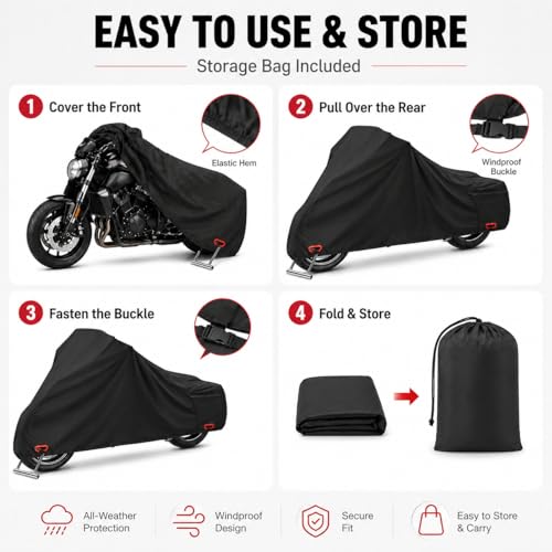 300D Motorcycle Cover Compatible with Harley-Davidson Road Glide FLTRX, Heavy Duty Waterproof Outdoor Touring Cover, Precision Fit for Sharknose Fairing, Rain Sun Dust Wind Protection - size: FIT to Harley-Davidson Road Glide FLTRX