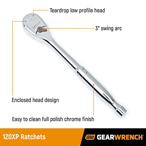 GEARWRENCH 51 Pc 1/4" Dr 6 Pt 120XP SAE/Metric Mechanics Tool Set | 80300P - size: 1/4"