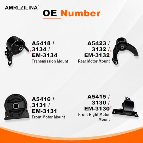 Engine Motor Mounts Kit for Lancer 2008-2011 - size: 2011 Mitsubishi Lancer ES/GT/SE 2.0L