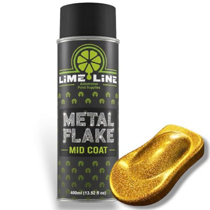 LiME LiNE Metal Flake Midcoat Automotive Grade Sparkle Spray Paint - No Equipment Needed - Finish with 2K Clearcoat (Gold, 1. Spray Paint Only) - color: Gold