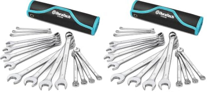 DURATECH Combination Wrench Set, Metric, 15-Piece, 8-22mm (Pack of 2) - size: Set (8mm to 22mm) (Pack of 2)