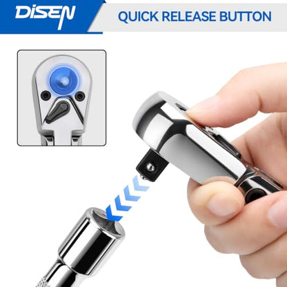 DISEN 3-Piece Flex-Head Ratchet Wrench Set - color: 72t Flex-head Stubby Ratchet Set