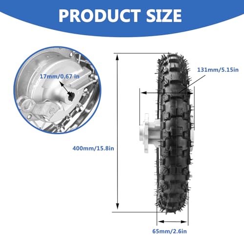 2.5-10 25.4cm(10인치) 뒷바퀴 타이어 및 림 1.4 x 10 및 드럼 브레이크 12mm 베어링 50/70/90/110cc BBR50 DRZ70 TTR50 CRF50 PW50 TTR50 중국 SSR 더트 피트 바이크 ATV용