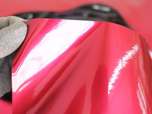 Rwraps Gloss Metallic Vinyl Car Wrap Film Sheet Roll with Air Release - color: Gloss Metallic Rose Red, size: 5ft x 1ft
