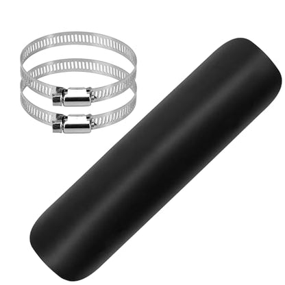 Motorcycle Exhaust Pipe Heat Shield for Leg, Universal Automotive Black Metal Steel Muffler Cover Guard Protector, Curved Style with 2 Clamps, Accessory for Motorbike MiniBike Dirtbike 50-70mm Pipe