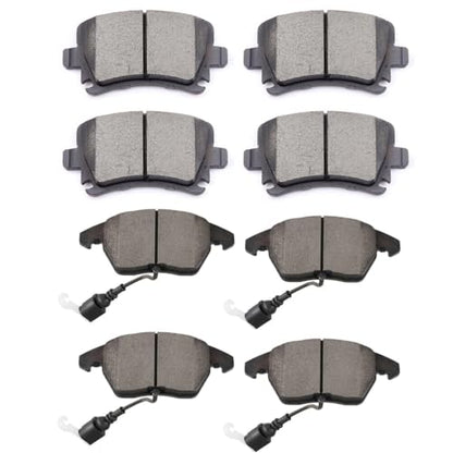 SCITOO D1319 D1108 Brake Pads Sets Front Semi-Metal & Rear Ceramic - size: Front-D1319 & Rear-D1108