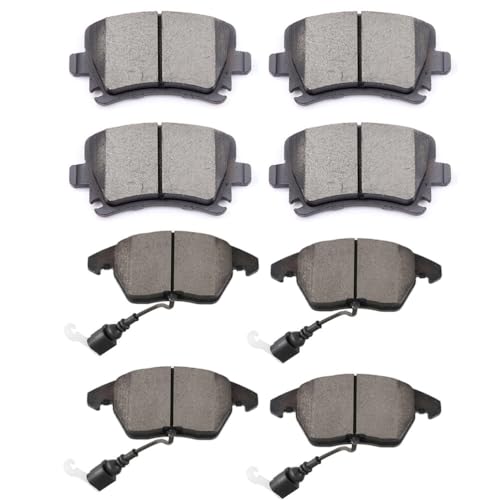 SCITOO D1319 D1108 Brake Pads Sets Front Semi-Metal & Rear Ceramic - size: Front-D1319 & Rear-D1108