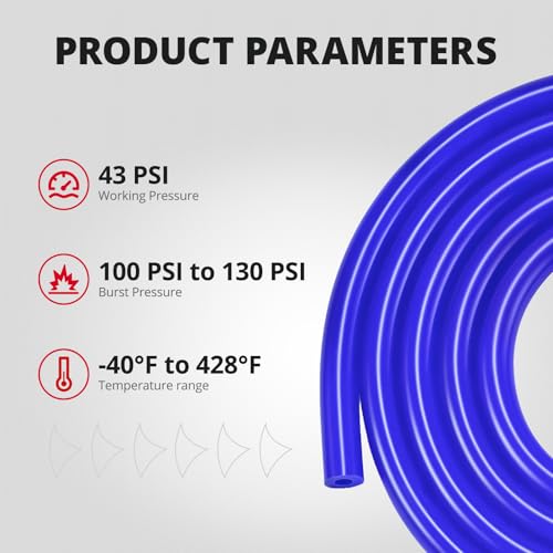 EVIL ENERGY 1/4 Silicone Vacuum Tubing Hose Line 5FT 130PSI Max Pressure Blue (6mm ID) - color: Blue, size: 1/4 5FT