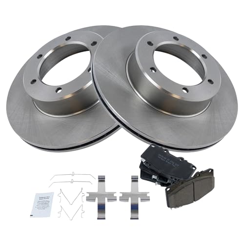 TRQ Front Brake Pad and Rotor Set Ceramic Vented Rotors - style: BKA11770