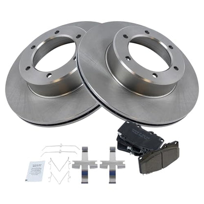TRQ Front Brake Pad and Rotor Set Ceramic Vented Rotors - style: BKA11770