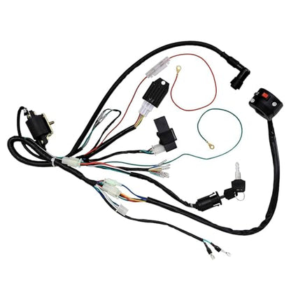 Kick Start Wiring Harness Kit with Light Wires CDI Ignition Coil Regulator Key Switch for Lifan YX 50cc 70cc 110cc 125cc 140cc Pit Bike Trail Dirt Bike ATV CRF50 XR50 CRF70 XR70
