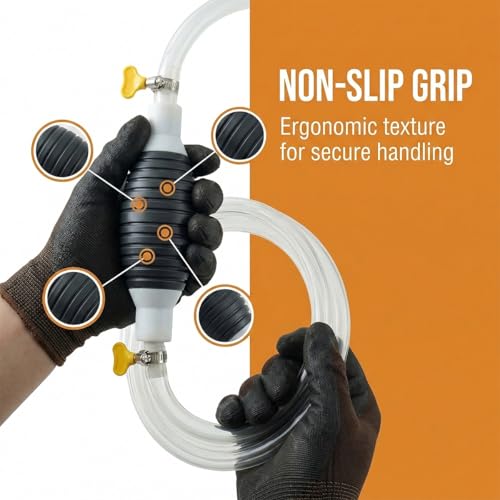 Multifunctional Car Liquid Siphon Pump, High Flow Manual Fuel Siphon Transfer Hand Pumps with 9.84FT Hose Clamp, Portable Auto Oil Petrol Diesel Transfer Tool, Universal for Vehicles - size: 9.84FT