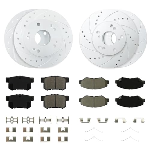 BETTHAND Front And Rear Brake Pads And Rotors Compatible With Honda - size: 96711*2+980138*2+D914-7795+D537-7418