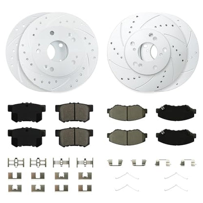 BETTHAND Front And Rear Brake Pads And Rotors Compatible With Honda - size: 96711*2+980138*2+D914-7795+D537-7418