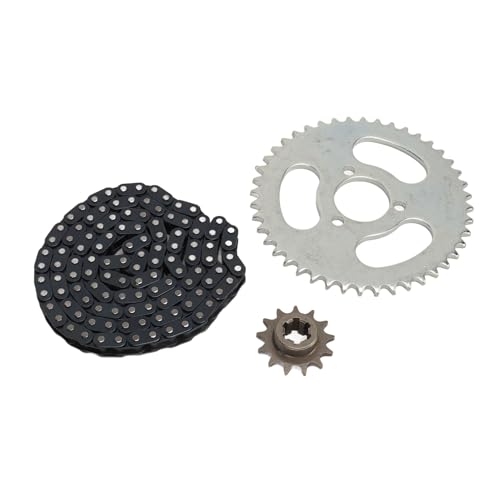 T8F 13T Front Sprocket Chain Kit,T8F Drive Sprocket Cog Gear Chain 116 Links T8F 44T 3 Hole Rear Chain Sprocket Kit for ATV Mini Motorcycles