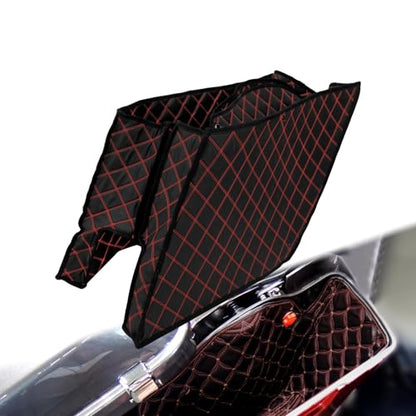 5 inch Stretched Saddlebag Liners Inserts Fit for Harley Touring 2014-2024 - color: Red Stitching, style: For 5 Inch Stretched Hard Saddlebags