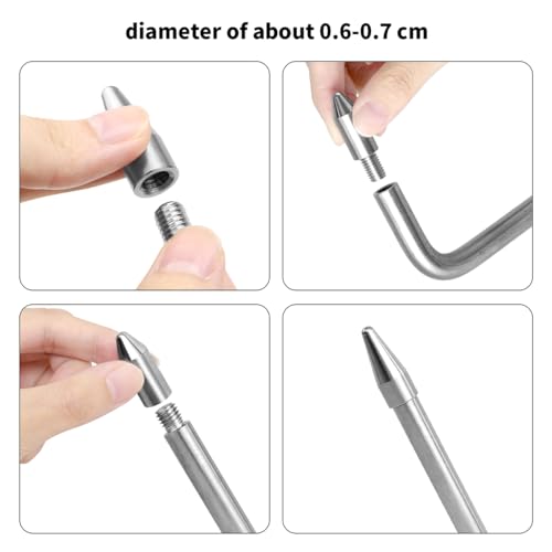 LadyRosian 14PCS Paintless Dent Repair Kits Dent Repair Rods Stainless Steel Tools with Accessory for Car Auto Body Dents Hail Damage Removal Set - color: Repair Tool C