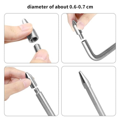 LadyRosian 14PCS Paintless Dent Repair Kits Dent Repair Rods Stainless Steel Tools with Accessory for Car Auto Body Dents Hail Damage Removal Set - color: Repair Tool C