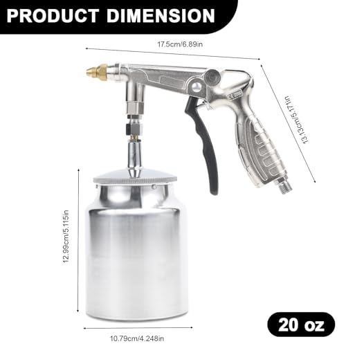 Air Undercoating Spray Gun Kit, Bedliner Gun with 22" Long Flexible Extension Wand for Truck Bed Liner Coating, Pneumatic Automotive Sprayer for Sprayable Car Rust Proofing - size: 750cc