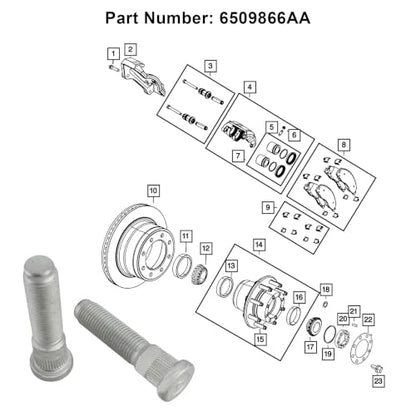 8PCS Wheel Stud Fits for Dodge Ram 2500 3500 2012-2019 6509866AA
