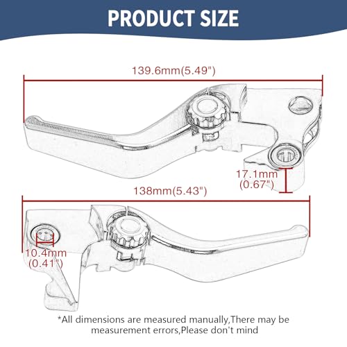 Motorcycle Levers Brake Clutch Hand Lever Adjustable Fit for Harley 2004-2013 Sportster XLH XL 883 1200 (Short, Chrome) - color: Chrome, style: Short
