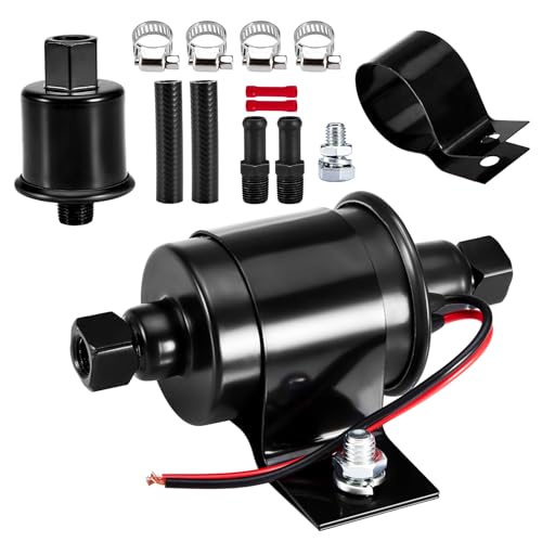 CarBole 4-7 PSI Electric Fuel Pump Low Pressure, 12V Inline Universal Diesel Gasoline Pump for Carburetors Trucks Boats Generator Engine Cars Replacement, E8012S, P60430, EP12S, FD0002, 6414671 - size: 4-7 PSI + Pump Only