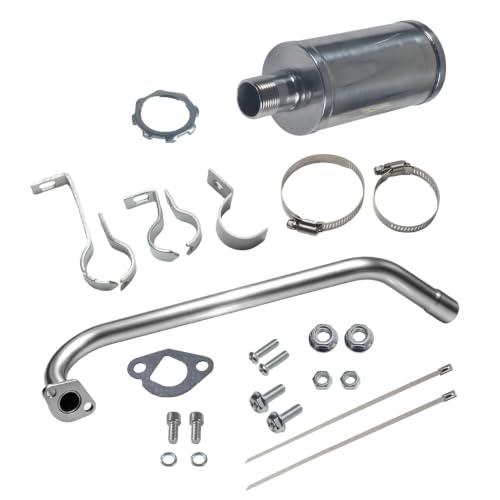 212cc Long Exhaust Pipe with Muffler for Predator 224cc for Coleman CT200U - color: Silver