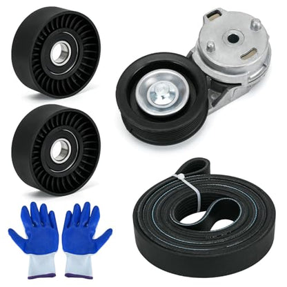 38382 Drive Belt Tensioner Pulley and Serpentine Belt Assembly Kit Fit for Dodge Ram 1500/2500/3500 5.7L V8 2003-2008 Replace # 53032130AA 53032130AC 38058 7PK2570 - size: 90K-38382