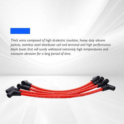 4PCS Marine Spark Plug Wire Set Replacement #18-8839 9-28092 - style: 18-8839