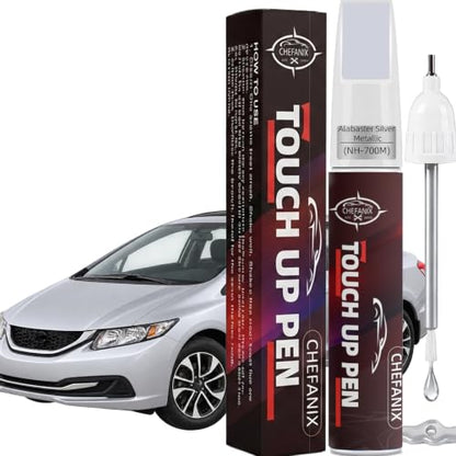 Alabaster Silver Metallic NH-700M Touch Up Paint Pen for Honda 2-in-1 Brush - color: Alabaster Silver Metallic(NH-700M)