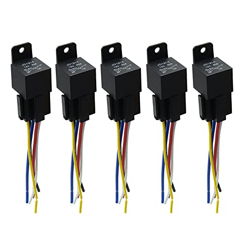 uxcell for JD-1914 5pcs DC 12V 40A Universal Car Relay Switch