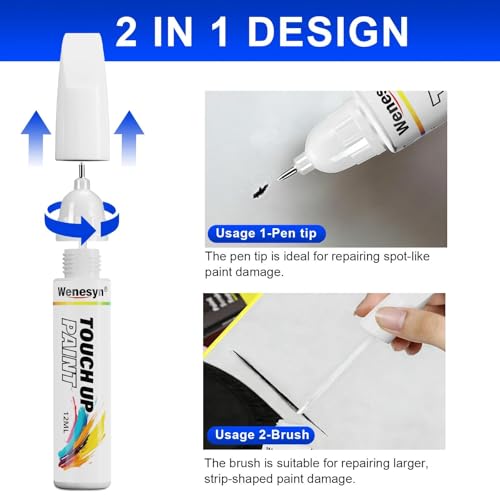 SWP Snow White Touch Up Paint Compatible with Kia - color: SWP Snow White