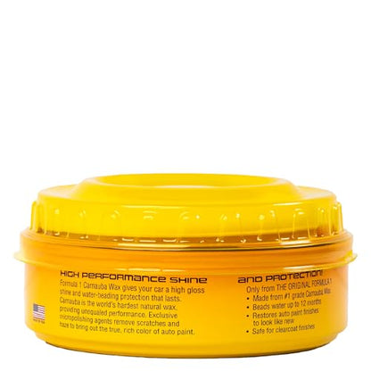 Formula 1 Carnauba Car Wax Paste, High Gloss Shine & Water Beading, 8oz - size: 8 Fl Oz (Pack of 1)