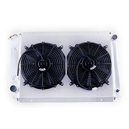 Full Aluminum Radiator with Shroud Fan for 1980-1993 Fo rd Mustang - size: Radiator with Fan Shroud