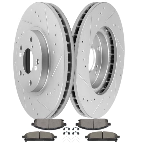 SCITOO Brake Kits Front Slotted Brakes Rotors Brake Pad:31275;D855 - size: Front 31275 + D855 [2+4PCS]