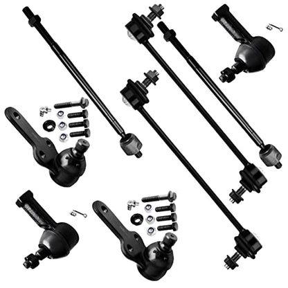 8pc Set Front Inner Outer Tie Rod End Ball Joint Sway Bar for Ford