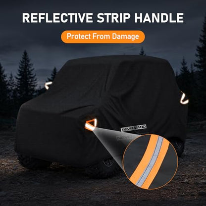 NEVERLAND UTV Cover Heavy Duty Ranger Cover Waterproof 4-6 Seater Side by Side Covers 4 Door All Weather Storage Reflective Strip Compatible with Polaris RZR XP Can Am Defender Maverick Yamaha SxS - size: XL: 165"Lx 67"Wx 76"H (Double Row Seats Plus）