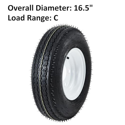 Garvee 2-Pack 4.80-8 Trailer Tires on 8” White Rims, 5 Lug on 4.5” Bolt Pattern, Load Range C 6PR, 760 lbs, Bias Ply Pre-Mounted for Utility/Boat/Camper Trailers - size: 4.80-8, style: 5 Lug
